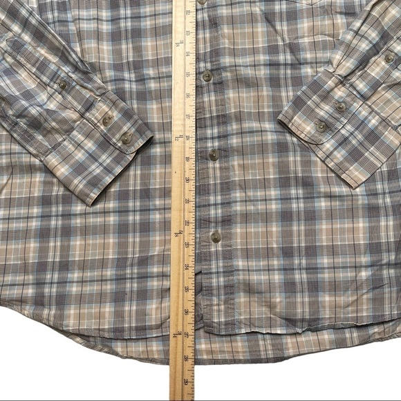 Eddie Bauer L White Blue Plaid Long Sleeved Button Down Casual Dress Shi… - Picture 4 of 8